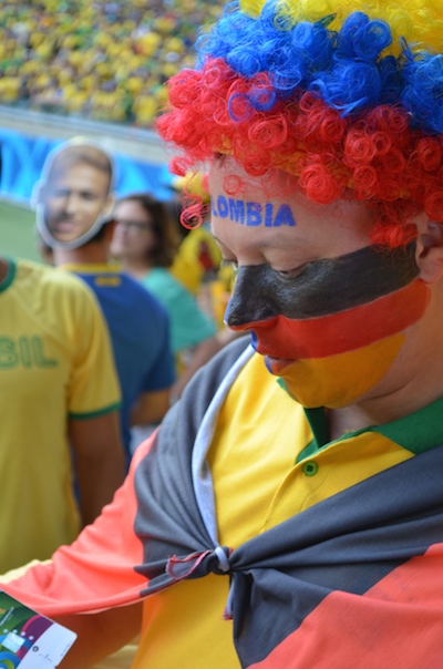 July 8,2014 Colombia fan comes to Germany against Brazil in Belo Horizonte