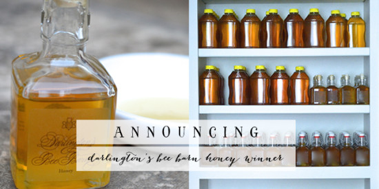Announcing Darlington's Bee Barn Honey Giveaway Winner | Model Behaviors