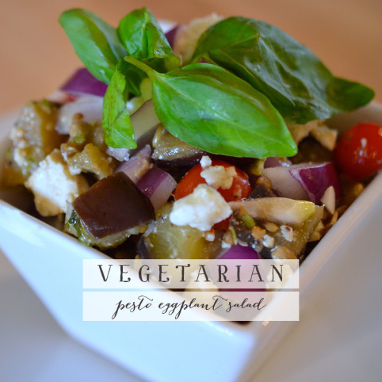 Vegetarian Pesto Eggplant Salad | Model Behaviors