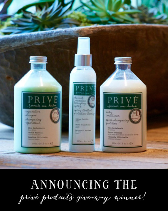 Announcing the Privé Products Giveaway Winner! | Model Behaviors